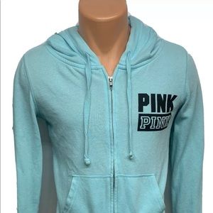 VICTORIA SECERT PINK FULL ZIP “BABY BLUE”